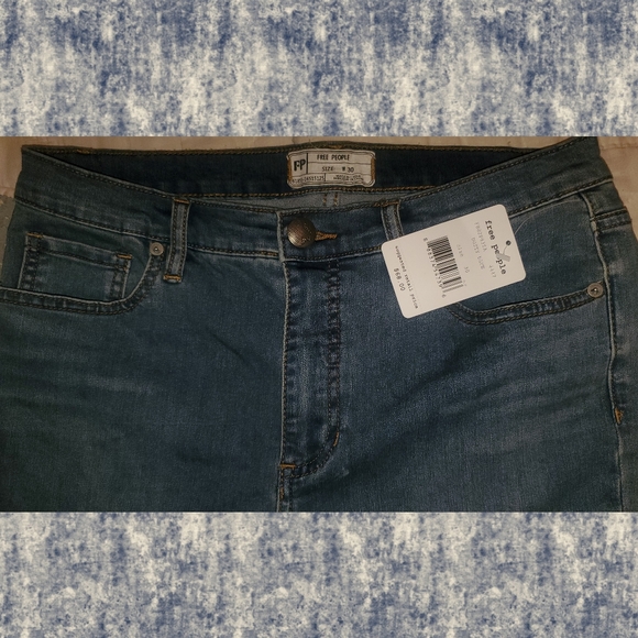 Free People Gummy High Rise Roller skinny cropped stretch Jeans dusty blue - Picture 12 of 16